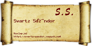 Svartz Sándor névjegykártya